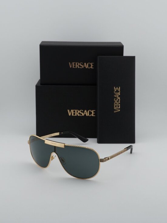 Versace Accessories - Versace VE2293 1002/87 Square Sunglasses – Gold/Grey